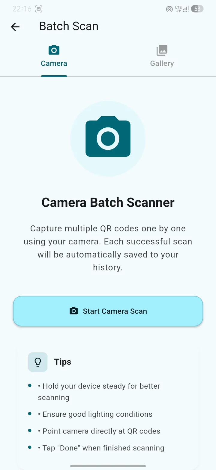 QR Snap Camera Batch Scanner