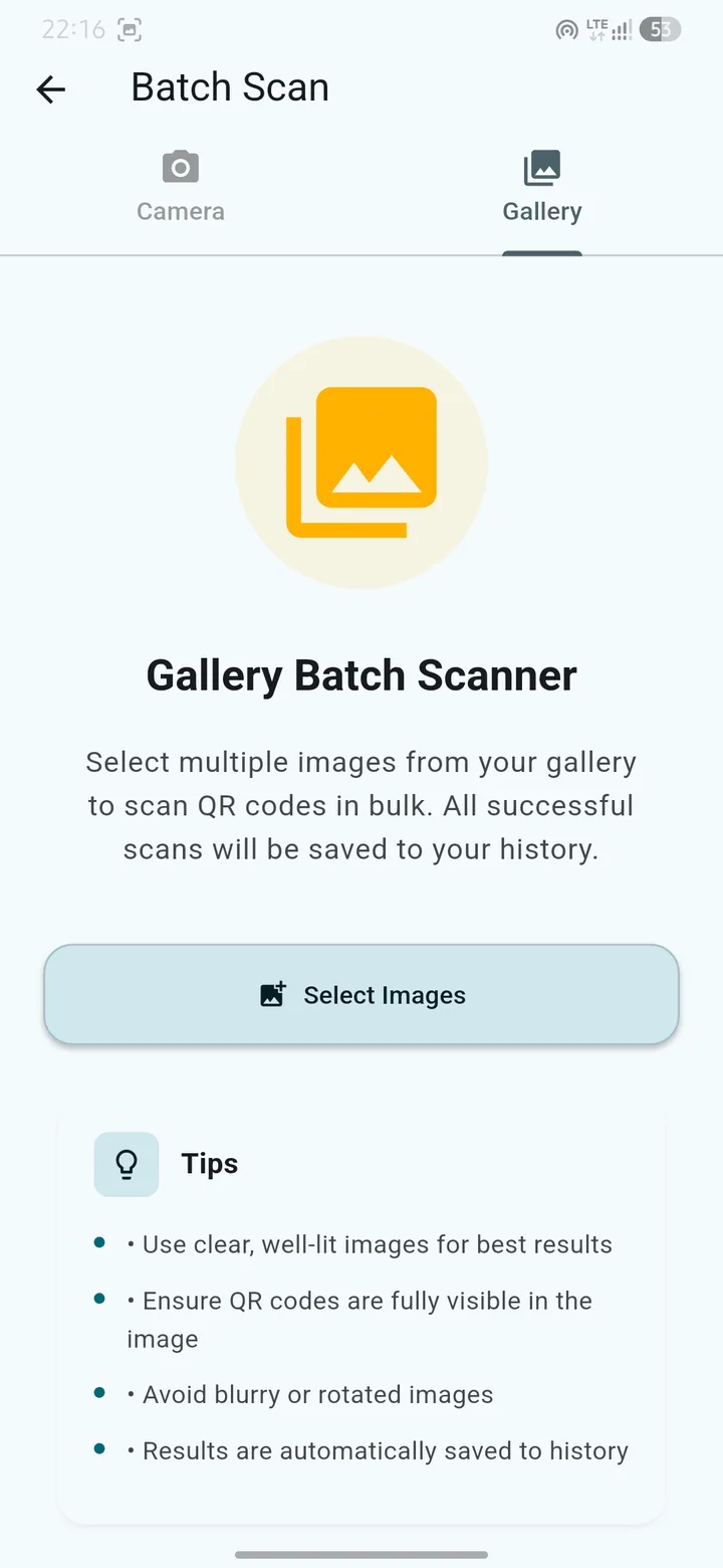 QR Snap Gallery Batch Scanner